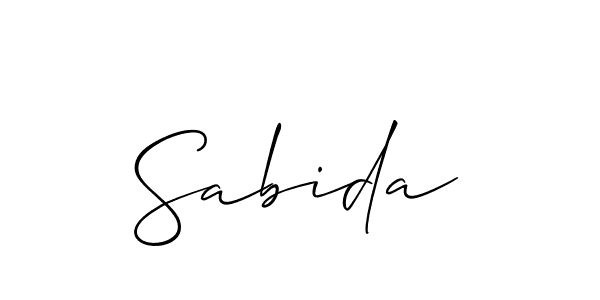 Create a beautiful signature design for name Sabida. With this signature (Allison_Script) fonts, you can make a handwritten signature for free. Sabida signature style 2 images and pictures png