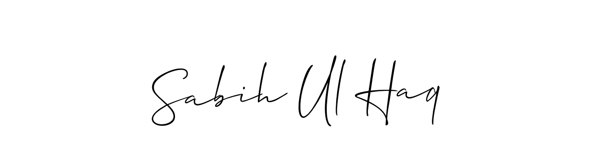 The best way (Allison_Script) to make a short signature is to pick only two or three words in your name. The name Sabih Ul Haq include a total of six letters. For converting this name. Sabih Ul Haq signature style 2 images and pictures png