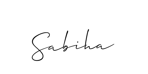 Create a beautiful signature design for name Sabiha. With this signature (Allison_Script) fonts, you can make a handwritten signature for free. Sabiha signature style 2 images and pictures png