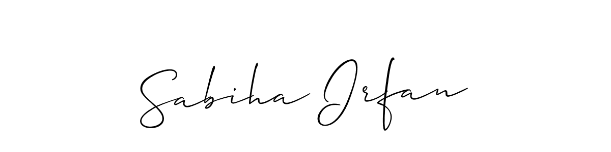 How to make Sabiha Irfan name signature. Use Allison_Script style for creating short signs online. This is the latest handwritten sign. Sabiha Irfan signature style 2 images and pictures png