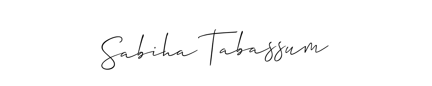 if you are searching for the best signature style for your name Sabiha Tabassum. so please give up your signature search. here we have designed multiple signature styles  using Allison_Script. Sabiha Tabassum signature style 2 images and pictures png
