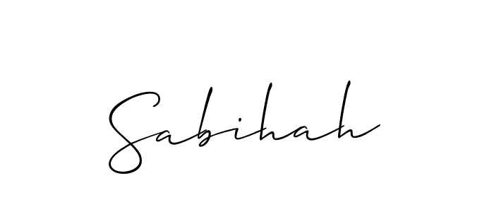 Sabihah stylish signature style. Best Handwritten Sign (Allison_Script) for my name. Handwritten Signature Collection Ideas for my name Sabihah. Sabihah signature style 2 images and pictures png