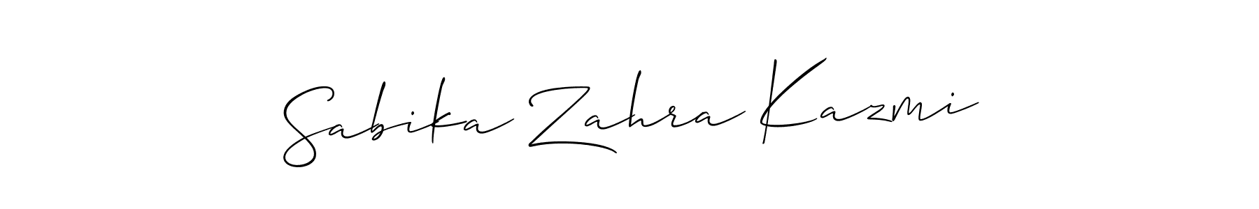 Make a short Sabika Zahra Kazmi signature style. Manage your documents anywhere anytime using Allison_Script. Create and add eSignatures, submit forms, share and send files easily. Sabika Zahra Kazmi signature style 2 images and pictures png