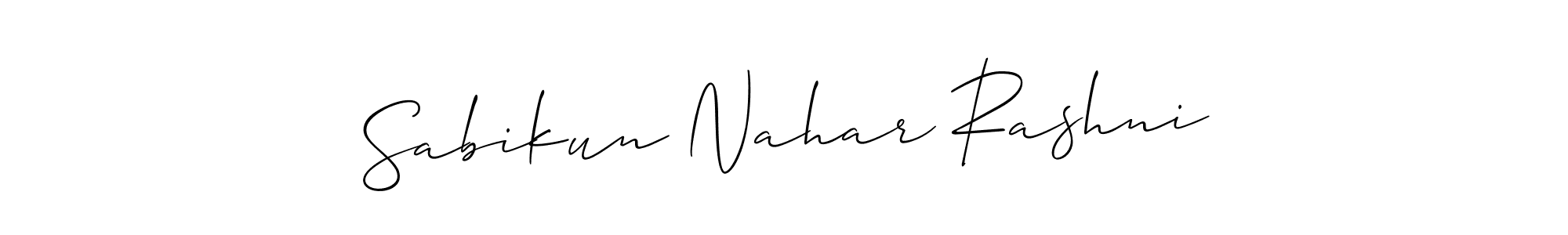 Best and Professional Signature Style for Sabikun Nahar Rashni. Allison_Script Best Signature Style Collection. Sabikun Nahar Rashni signature style 2 images and pictures png