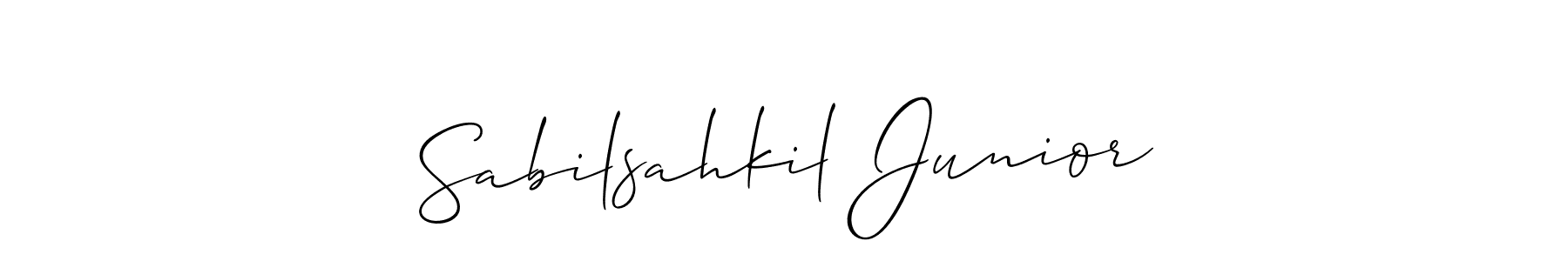 Create a beautiful signature design for name Sabilsahkil Junior. With this signature (Allison_Script) fonts, you can make a handwritten signature for free. Sabilsahkil Junior signature style 2 images and pictures png