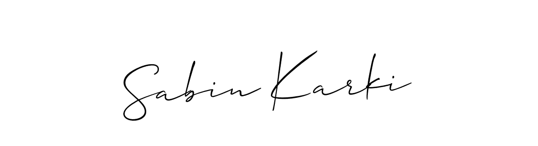 The best way (Allison_Script) to make a short signature is to pick only two or three words in your name. The name Sabin Karki include a total of six letters. For converting this name. Sabin Karki signature style 2 images and pictures png