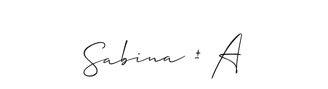 How to make Sabina ± A name signature. Use Allison_Script style for creating short signs online. This is the latest handwritten sign. Sabina ± A signature style 2 images and pictures png