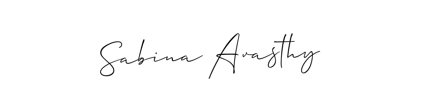 How to make Sabina Avasthy signature? Allison_Script is a professional autograph style. Create handwritten signature for Sabina Avasthy name. Sabina Avasthy signature style 2 images and pictures png