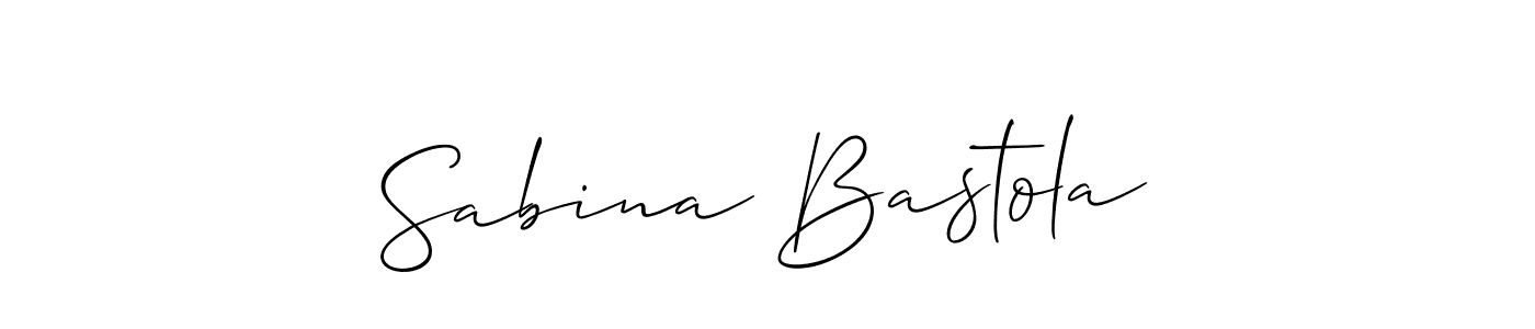 How to make Sabina Bastola name signature. Use Allison_Script style for creating short signs online. This is the latest handwritten sign. Sabina Bastola signature style 2 images and pictures png