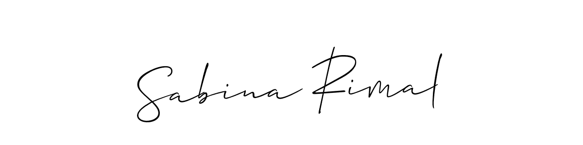 Make a beautiful signature design for name Sabina Rimal. With this signature (Allison_Script) style, you can create a handwritten signature for free. Sabina Rimal signature style 2 images and pictures png
