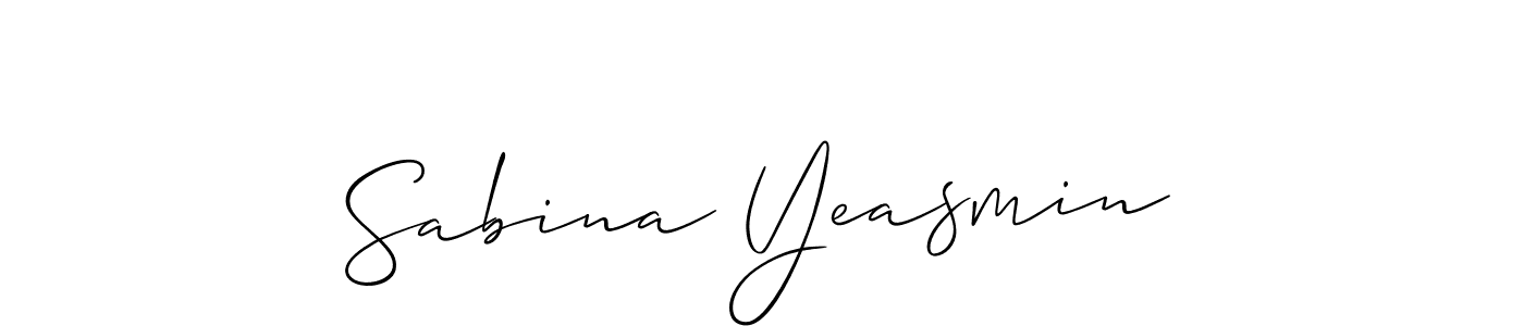 Create a beautiful signature design for name Sabina Yeasmin. With this signature (Allison_Script) fonts, you can make a handwritten signature for free. Sabina Yeasmin signature style 2 images and pictures png
