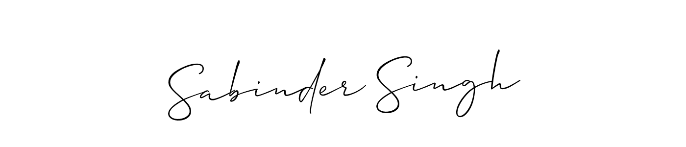 Make a beautiful signature design for name Sabinder Singh. With this signature (Allison_Script) style, you can create a handwritten signature for free. Sabinder Singh signature style 2 images and pictures png
