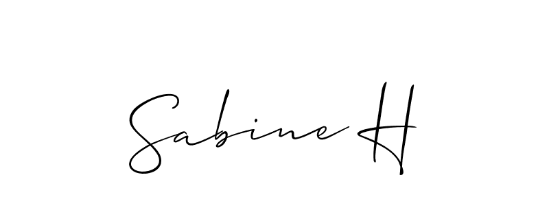 The best way (Allison_Script) to make a short signature is to pick only two or three words in your name. The name Sabine H include a total of six letters. For converting this name. Sabine H signature style 2 images and pictures png