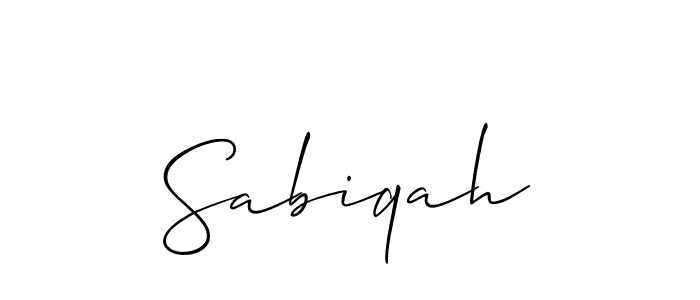 Allison_Script is a professional signature style that is perfect for those who want to add a touch of class to their signature. It is also a great choice for those who want to make their signature more unique. Get Sabiqah name to fancy signature for free. Sabiqah signature style 2 images and pictures png