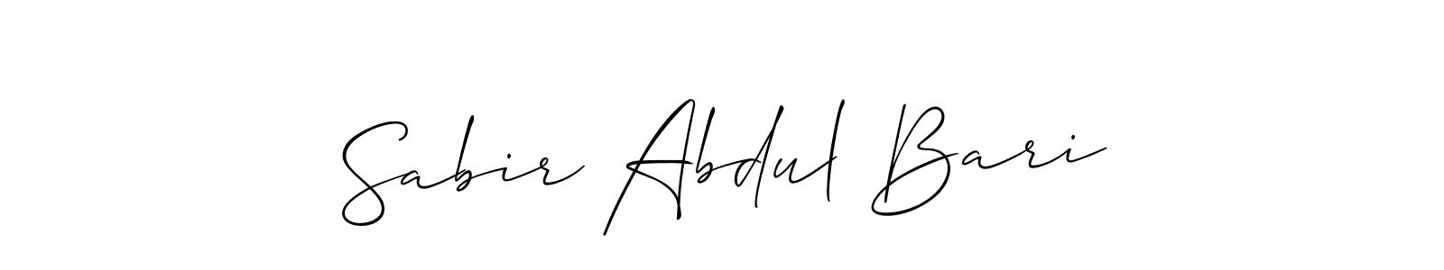 if you are searching for the best signature style for your name Sabir Abdul Bari. so please give up your signature search. here we have designed multiple signature styles  using Allison_Script. Sabir Abdul Bari signature style 2 images and pictures png