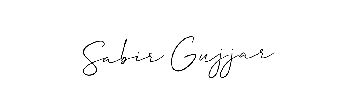 How to make Sabir Gujjar name signature. Use Allison_Script style for creating short signs online. This is the latest handwritten sign. Sabir Gujjar signature style 2 images and pictures png