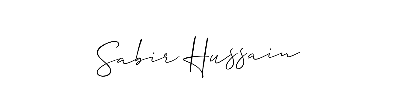 Make a beautiful signature design for name Sabir Hussain. With this signature (Allison_Script) style, you can create a handwritten signature for free. Sabir Hussain signature style 2 images and pictures png