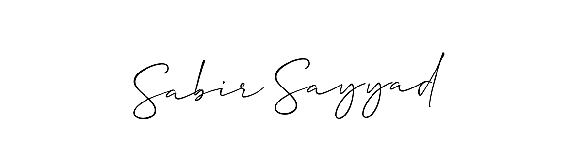 Use a signature maker to create a handwritten signature online. With this signature software, you can design (Allison_Script) your own signature for name Sabir Sayyad. Sabir Sayyad signature style 2 images and pictures png