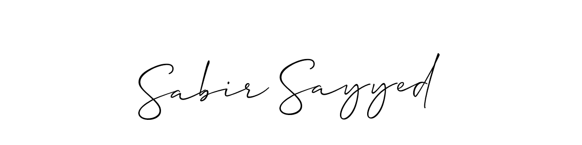 It looks lik you need a new signature style for name Sabir Sayyed. Design unique handwritten (Allison_Script) signature with our free signature maker in just a few clicks. Sabir Sayyed signature style 2 images and pictures png