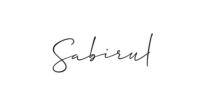 How to make Sabirul name signature. Use Allison_Script style for creating short signs online. This is the latest handwritten sign. Sabirul signature style 2 images and pictures png