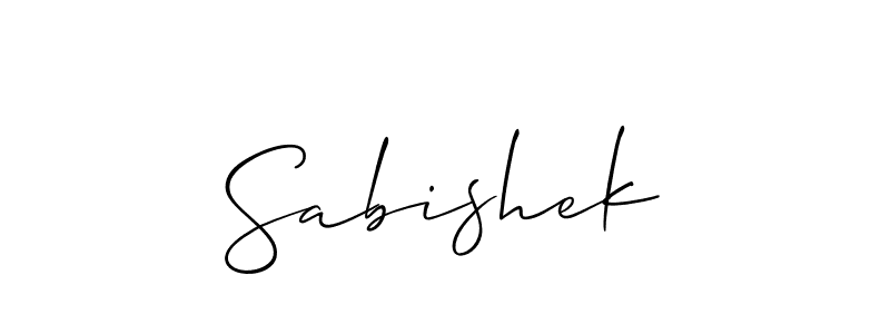 Design your own signature with our free online signature maker. With this signature software, you can create a handwritten (Allison_Script) signature for name Sabishek. Sabishek signature style 2 images and pictures png