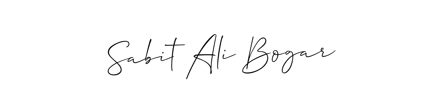 Use a signature maker to create a handwritten signature online. With this signature software, you can design (Allison_Script) your own signature for name Sabit Ali Bogar. Sabit Ali Bogar signature style 2 images and pictures png