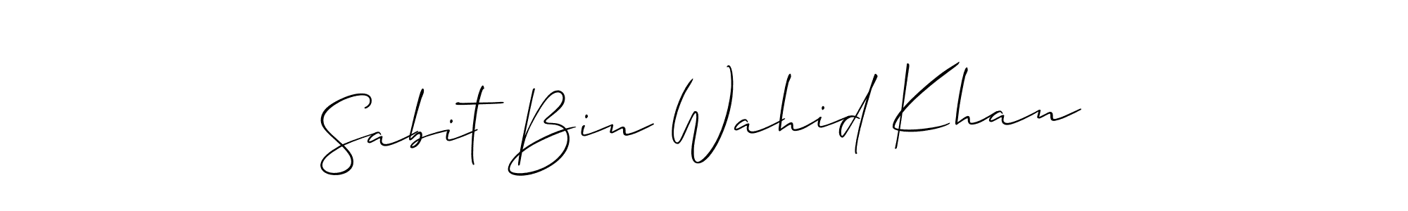 This is the best signature style for the Sabit Bin Wahid Khan name. Also you like these signature font (Allison_Script). Mix name signature. Sabit Bin Wahid Khan signature style 2 images and pictures png
