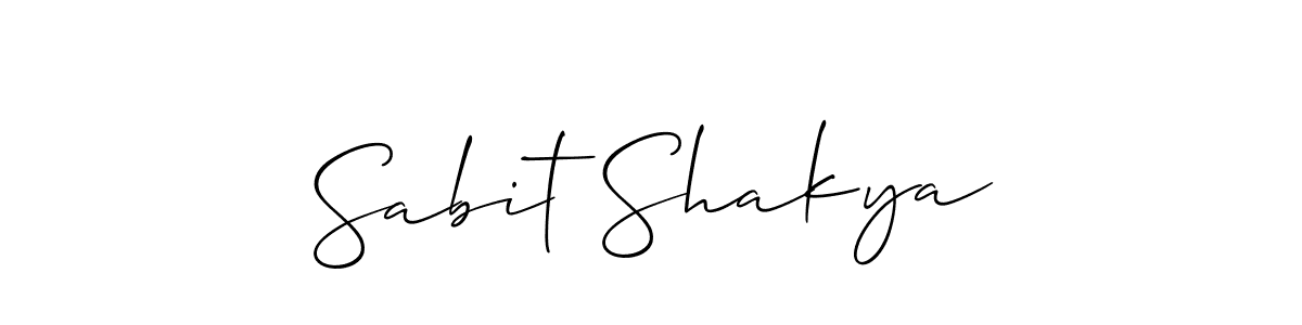 Also You can easily find your signature by using the search form. We will create Sabit Shakya name handwritten signature images for you free of cost using Allison_Script sign style. Sabit Shakya signature style 2 images and pictures png