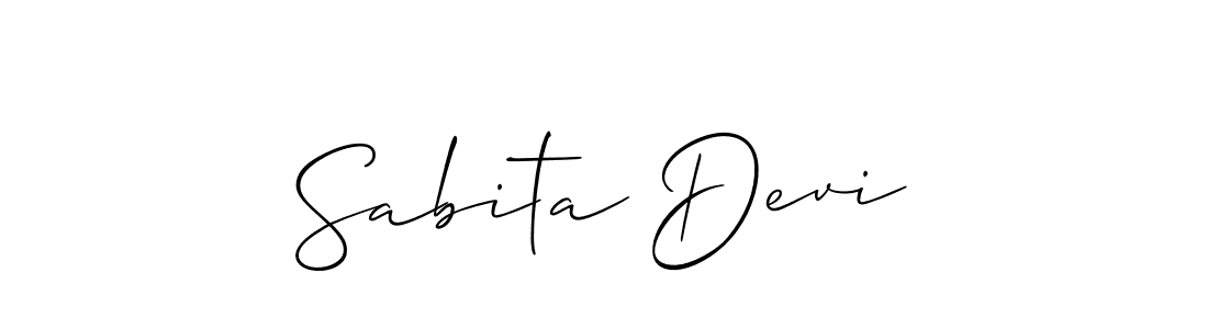 The best way (Allison_Script) to make a short signature is to pick only two or three words in your name. The name Sabita Devi include a total of six letters. For converting this name. Sabita Devi signature style 2 images and pictures png