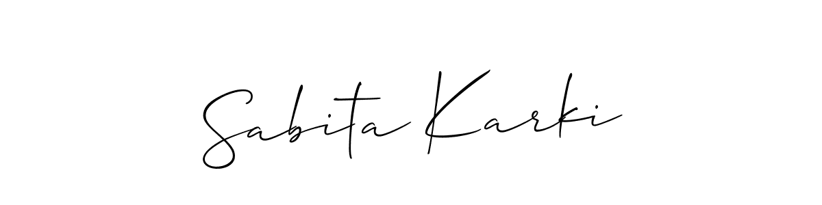 Also we have Sabita Karki name is the best signature style. Create professional handwritten signature collection using Allison_Script autograph style. Sabita Karki signature style 2 images and pictures png