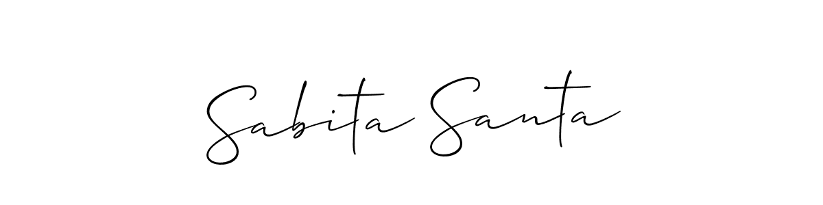 You should practise on your own different ways (Allison_Script) to write your name (Sabita Santa) in signature. don't let someone else do it for you. Sabita Santa signature style 2 images and pictures png