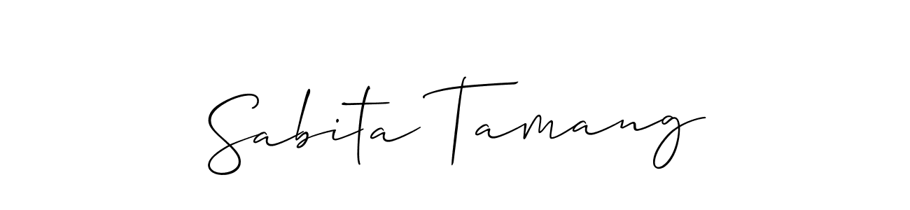 Similarly Allison_Script is the best handwritten signature design. Signature creator online .You can use it as an online autograph creator for name Sabita Tamang. Sabita Tamang signature style 2 images and pictures png