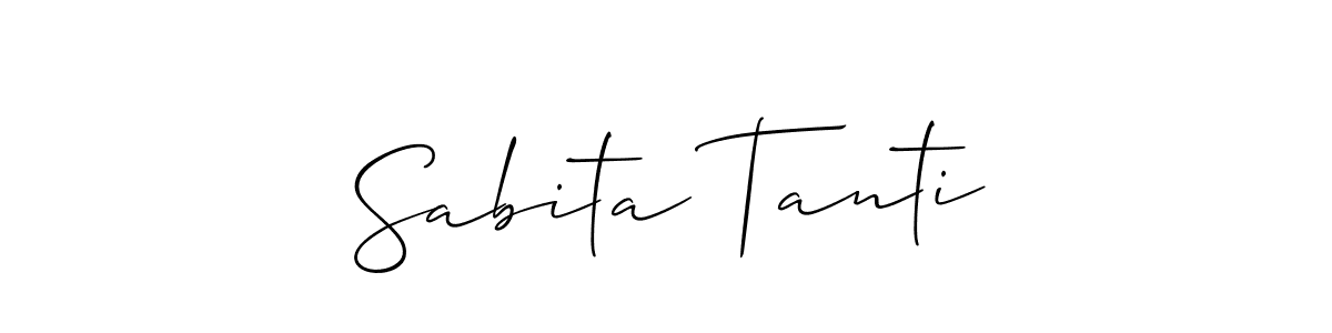 You should practise on your own different ways (Allison_Script) to write your name (Sabita Tanti) in signature. don't let someone else do it for you. Sabita Tanti signature style 2 images and pictures png