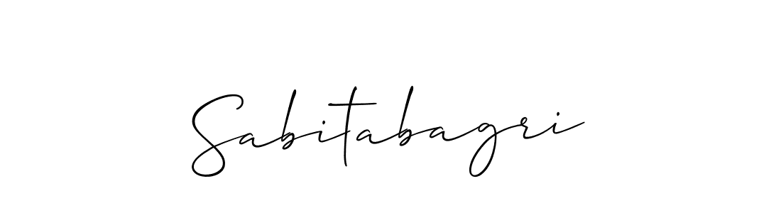 Create a beautiful signature design for name Sabitabagri. With this signature (Allison_Script) fonts, you can make a handwritten signature for free. Sabitabagri signature style 2 images and pictures png
