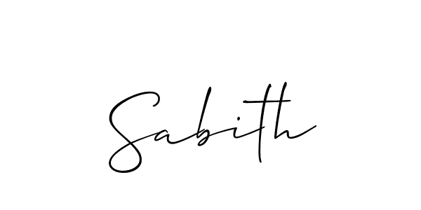 Design your own signature with our free online signature maker. With this signature software, you can create a handwritten (Allison_Script) signature for name Sabith. Sabith signature style 2 images and pictures png