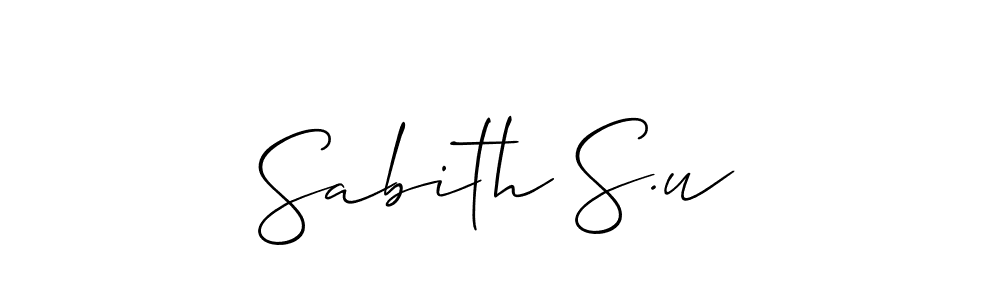 How to make Sabith S.u signature? Allison_Script is a professional autograph style. Create handwritten signature for Sabith S.u name. Sabith S.u signature style 2 images and pictures png