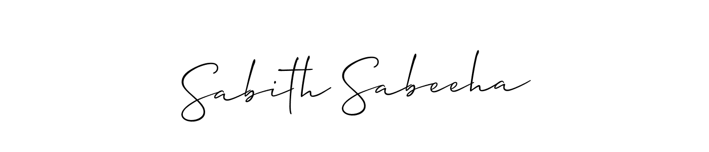 Make a short Sabith Sabeeha signature style. Manage your documents anywhere anytime using Allison_Script. Create and add eSignatures, submit forms, share and send files easily. Sabith Sabeeha signature style 2 images and pictures png