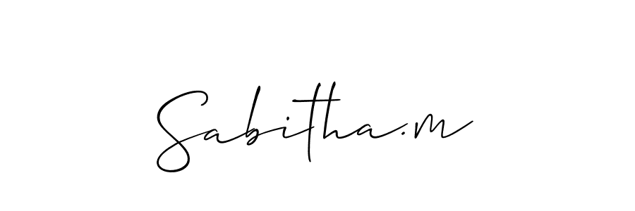 How to make Sabitha.m name signature. Use Allison_Script style for creating short signs online. This is the latest handwritten sign. Sabitha.m signature style 2 images and pictures png