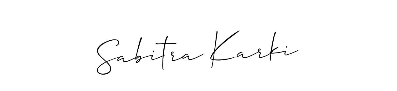 You should practise on your own different ways (Allison_Script) to write your name (Sabitra Karki) in signature. don't let someone else do it for you. Sabitra Karki signature style 2 images and pictures png