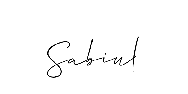 It looks lik you need a new signature style for name Sabiul. Design unique handwritten (Allison_Script) signature with our free signature maker in just a few clicks. Sabiul signature style 2 images and pictures png