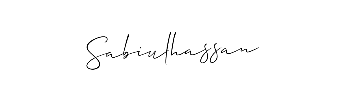 It looks lik you need a new signature style for name Sabiulhassan. Design unique handwritten (Allison_Script) signature with our free signature maker in just a few clicks. Sabiulhassan signature style 2 images and pictures png