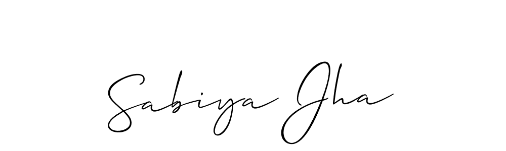 Make a beautiful signature design for name Sabiya Jha. With this signature (Allison_Script) style, you can create a handwritten signature for free. Sabiya Jha signature style 2 images and pictures png