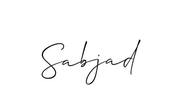 Make a beautiful signature design for name Sabjad. With this signature (Allison_Script) style, you can create a handwritten signature for free. Sabjad signature style 2 images and pictures png