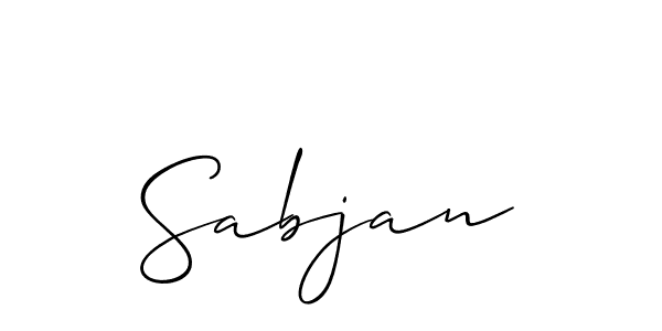 How to make Sabjan signature? Allison_Script is a professional autograph style. Create handwritten signature for Sabjan name. Sabjan signature style 2 images and pictures png