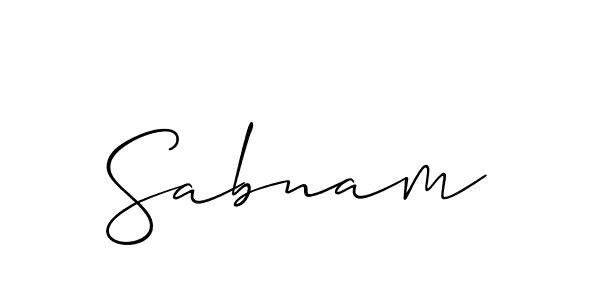 How to make Sabnam name signature. Use Allison_Script style for creating short signs online. This is the latest handwritten sign. Sabnam signature style 2 images and pictures png