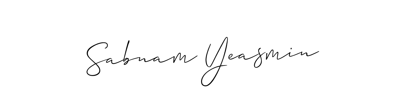 This is the best signature style for the Sabnam Yeasmin name. Also you like these signature font (Allison_Script). Mix name signature. Sabnam Yeasmin signature style 2 images and pictures png