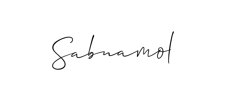 How to make Sabnamol name signature. Use Allison_Script style for creating short signs online. This is the latest handwritten sign. Sabnamol signature style 2 images and pictures png