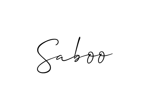 The best way (Allison_Script) to make a short signature is to pick only two or three words in your name. The name Saboo include a total of six letters. For converting this name. Saboo signature style 2 images and pictures png