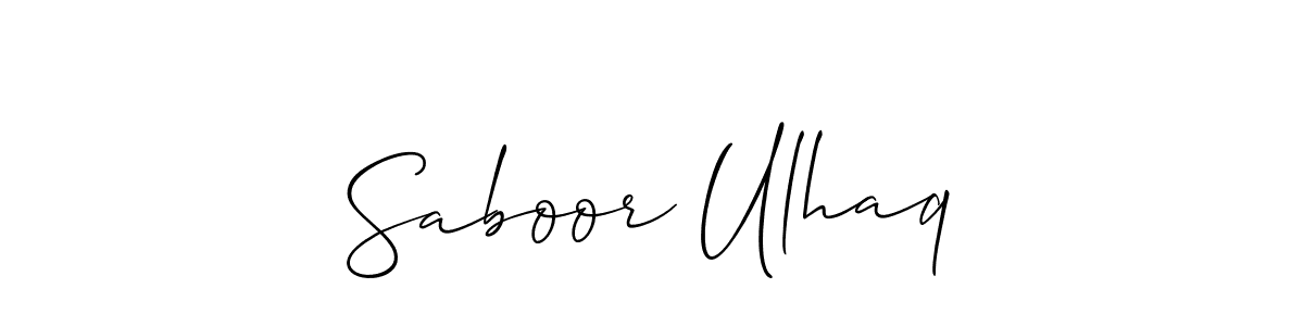 Also You can easily find your signature by using the search form. We will create Saboor Ulhaq name handwritten signature images for you free of cost using Allison_Script sign style. Saboor Ulhaq signature style 2 images and pictures png