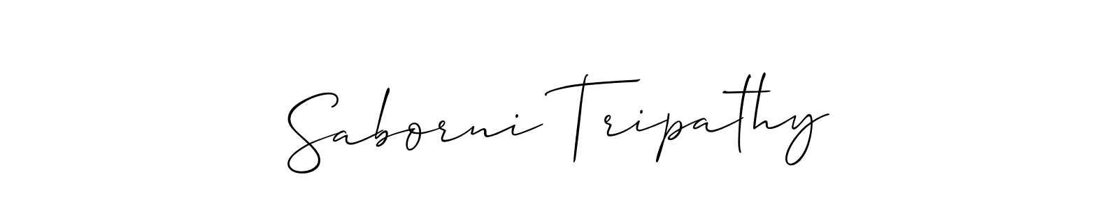 Allison_Script is a professional signature style that is perfect for those who want to add a touch of class to their signature. It is also a great choice for those who want to make their signature more unique. Get Saborni Tripathy name to fancy signature for free. Saborni Tripathy signature style 2 images and pictures png